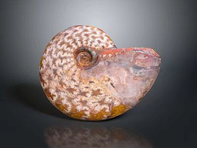 Unique Nautilus Shell Spiral Structure With Detailed Brown And White Marine Patterns Aquatic Animal 3d model