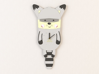 Modern clock children cartoon clock pendant 3d model