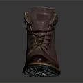Brown Leather Lace Up Boots With Fleece Lined Cuff And Durable Rubber Sole