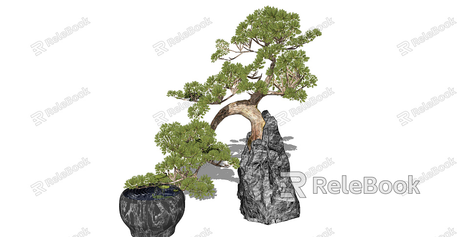 New Chinese-style Pine Garden Landscape Tree Demonstration Area Modeling Lohan Pine Tree model