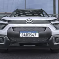 White Modern SUV Car With Roof Rack Front Grille And Headlights