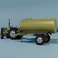 Military Green Tractor With Fuel Tank Trailer For Utility Transport