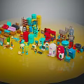 Colorful Decorative Ornament Collection With Mixed Figurines Various Shapes And Home Decor
