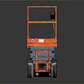 Orange Skyjack Mobile Scissor Lift With Working Platform Guardrails And Wheels