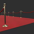 Elegant Jewelry Store VIP Entrance With Red Carpet And Gold Stanchions