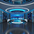 Modern Monitoring Room Monitoring and Command Room 3d model