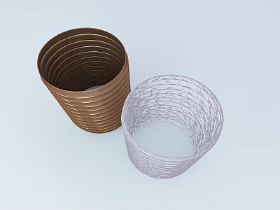 Outdoor Chairs With Brown Spiral Pattern And Light Purple Mesh Design 3d model