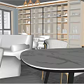 Modern Living Dining Room Interior With Chandelier Dining Table Chairs Sofa And Staircase