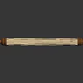 Scroll Decorative Display Piece With Cream Colored Paper Brown Wooden Ends And Dark Background