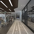 Modern Gym Interior With Treadmills Strength Training Equipment And Workout Space