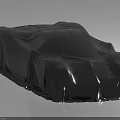 Car Covered With Black Protective Cloth For Vehicle Protection And Dust Prevention