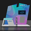 ZMLZ Modern Display Shelves With Digital Screen And Layered Exhibition Area