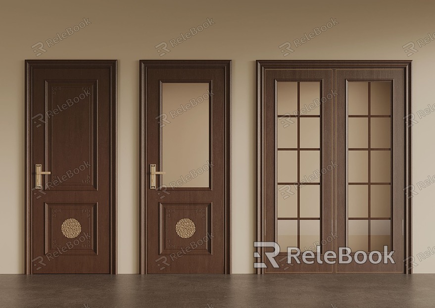 New Chinese style sliding door single door model