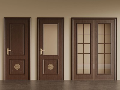 New Chinese style sliding door single door model