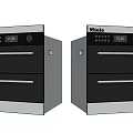 Miele Black And Silver Built In Kitchen Appliances With Digital Control Panel 3d model
