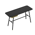 Modern Black Desk With Metal Legs And Gold Accents For Study Room