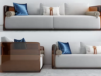 New Chinese-style double sofa 3d model