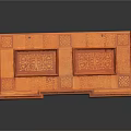 Wooden Entryway Console Cabinet With Intricate Carved Patterns And Storage Drawers
