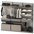 Modern Wardrobe Organization With Hanging Clothes Folded Garments Drawers And Storage Compartments