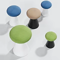 Beige Upholstered Stool With Black Conical Base Modern Home Decor Design