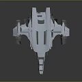 3D Rendered Futuristic Silver White Spaceship Model Featuring Streamlined Design And Large Engines