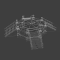Traditional Stone Octagonal Architectural Structure With Multi Directional Steps And Railings