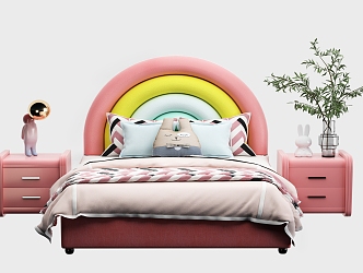 Modern Children's Bed Rainbow Children's Bed 3d model