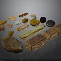 Assorted Delicious Food Variety Including Bread Cakes Cookies And Meat Items