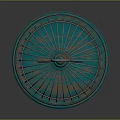 Vintage Turquoise Bird Cage With Metal Frame Circular Base And Decorative Top Ring