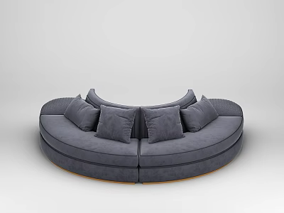 Modern Gray Curved Sectional Sofa With Comfortable Cushions And Elegant Design 3d model