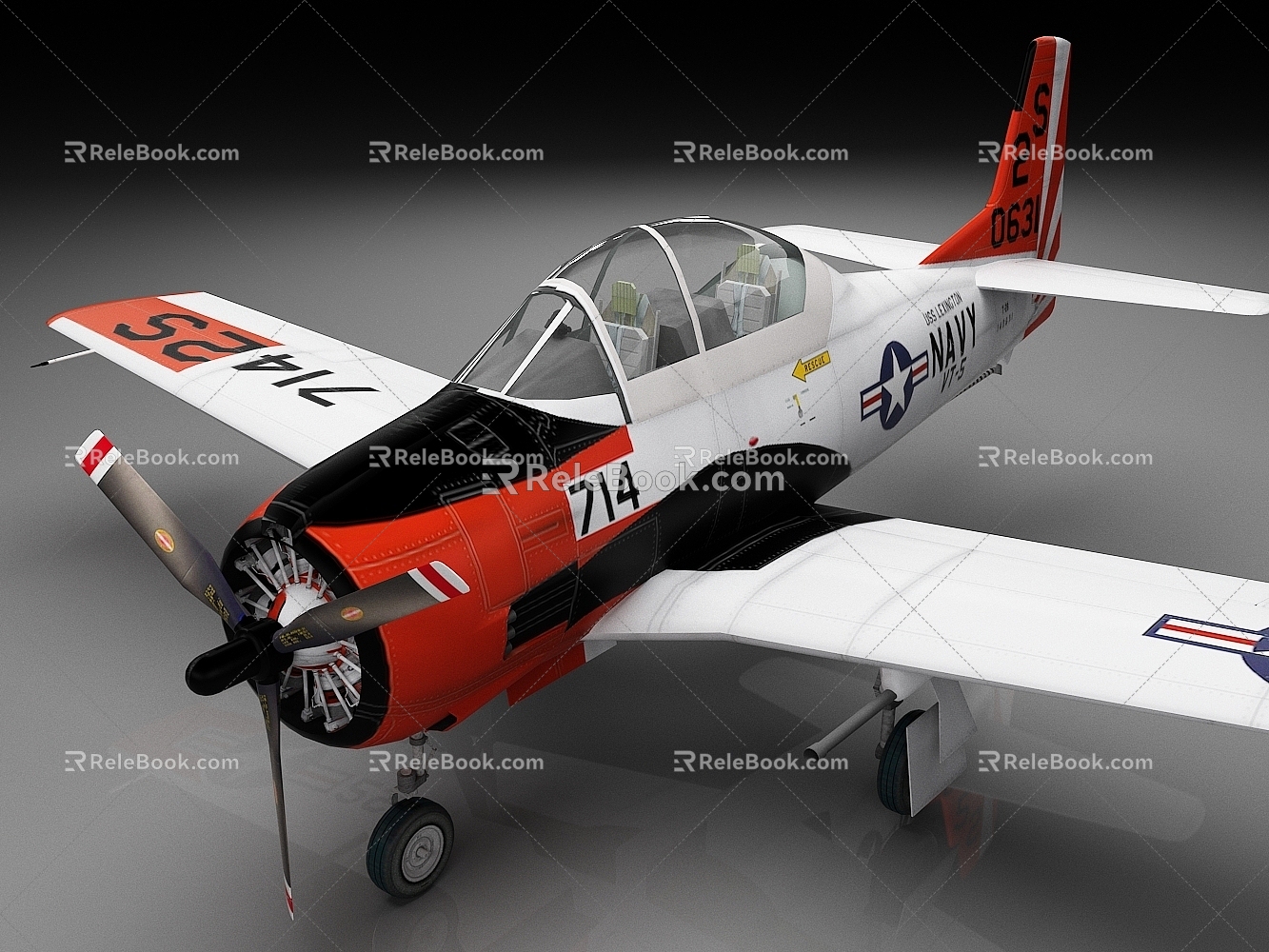 T28 Trainer Aircraft Military Aircraft 3d model