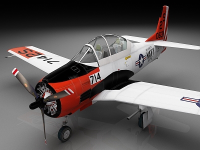 T28 Trainer Aircraft Military Aircraft 3d model