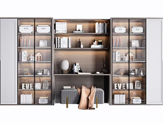 Modern Bookcase Simple Function Cabinet 3d model