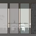 Modern glass partition Changhong glass partition wire glass partition gradient glass partition water corrugated glass 3d model