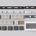 Various Modern Switch Panels With Different Colors Switches And Sockets For Home Electrical Use