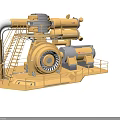 Heavy Duty Industrial Turbine Equipment With Metal Platform Access Ladder And Pipes