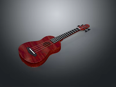 Classic Mahogany Wooden Ukulele As Daily Life Essential With Acoustic Sound And Smooth Craftsmanship 3d model