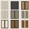 Various Modern Wardrobe Doors with Panel and Mesh Designs in Neutral and Bold Tones