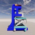 Industrial Mobile Equipment With Blue Frame White Container And Purple Top Component 3d model