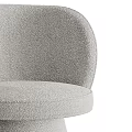 Modern Minimalist Gray Chair With Armrest Round Seat Cushion And Conical Base