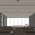 Spacious Yoga Studio With Wooden Ceiling Large Windows Yoga Mats And Balls For Fitness Practice
