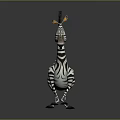 Animated Zebra Character With Striped Pattern And Playful 3D Rendered Design 3d model