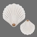 Elegant Shell Shaped White Glass Wall Sconce With Golden Ball Accent For Interior Lighting