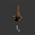 Natural Wooden Branch Decor With Three Supporting Poles And Hanging Metal Containers