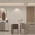 Modern Minimalist Living Dining Room Interior With Chandelier TV Wall Sofa And Coffee Table