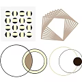 Modern Geometric Wall Decor with Circular Hollow Design Black White Lighting Elements 3d model