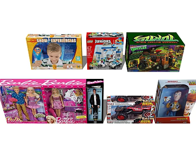 Assorted Dolls Collection With Barbie Toy Story And Popular Character Figures 3d model