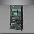 Professional Green Electronic Equipment Rack Featuring Multiple Layers Knobs Buttons And Illuminated Screen