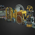 Engine Components Spaceship Components Spaceship Parts Mechanical Parts Future Weapon Components Low Face Number Low Model Simple Model Game Video Level Realism 3d model