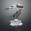 Turret Turntable Railgun Sci-fi Tower Defense Game Tower Defense Sci-fi Turret Game Turret Game Battery 3d model